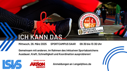 Veranstaltungsplakat zum inklusiven Sportabzeichen mit dem Titel ich kann das