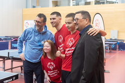 TW220840.jpg Sportminister Reinhold Jost, Special Olympics Saarland Präsident Alexander Indermark und die Gesichter der Landesspiele 2025